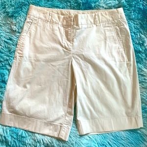 JCrew Bermuda Shorts Summer Weight Chino White Size 4 EUC